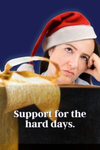 a woman stressed from the holidays getting support from BetterYou.coach